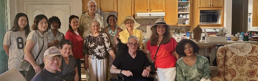 Bay Point Garden Club members gathered at a Tea Party event