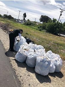 Nineteen trash bags collected at the 2021 Bel Air Trail Cleanup
